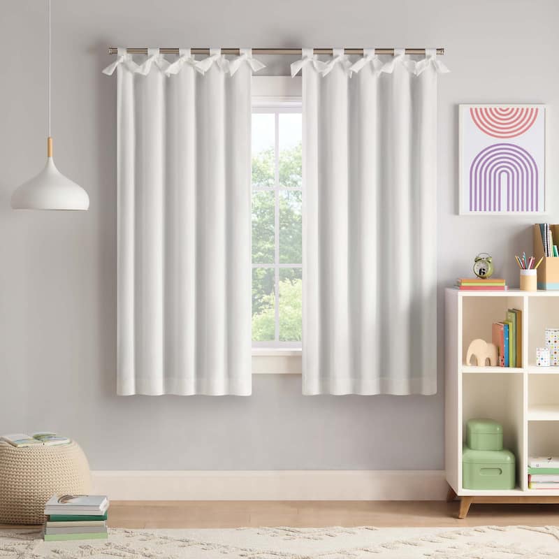 Eclipse Kids Bow Tab Top 100% Blackout Curtain Panel - 63x40