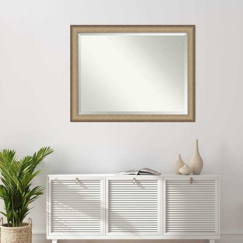 Beveled Wall Mirror - Elegant Brushed Bronze Frame
