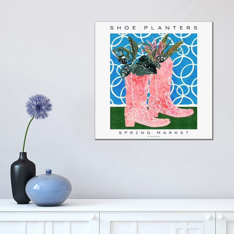 iCanvas "Shoe Planters" by 83 Oranges Canvas Print - 18x18x1.5