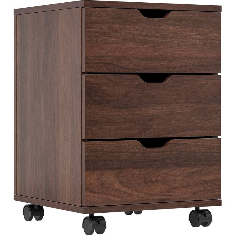 3-Drawer Vertical Filing Cabinet Rolling Wood Mobile File Cabinets Under Desk for Home Office with Casters (Fully Assembled)