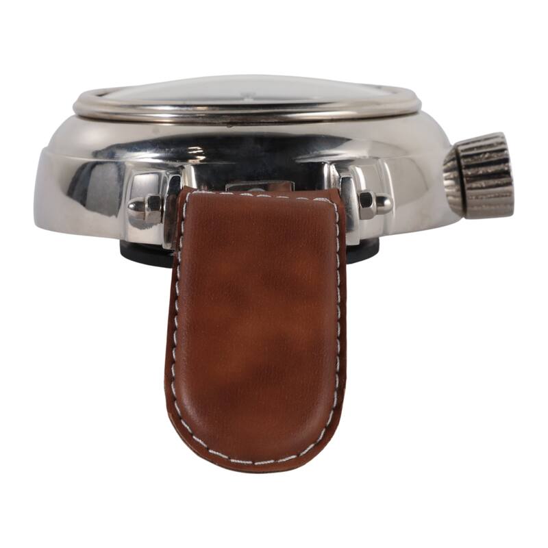 Aluminum Faux Leather Clock Modern Accents Featuring Sleek Design