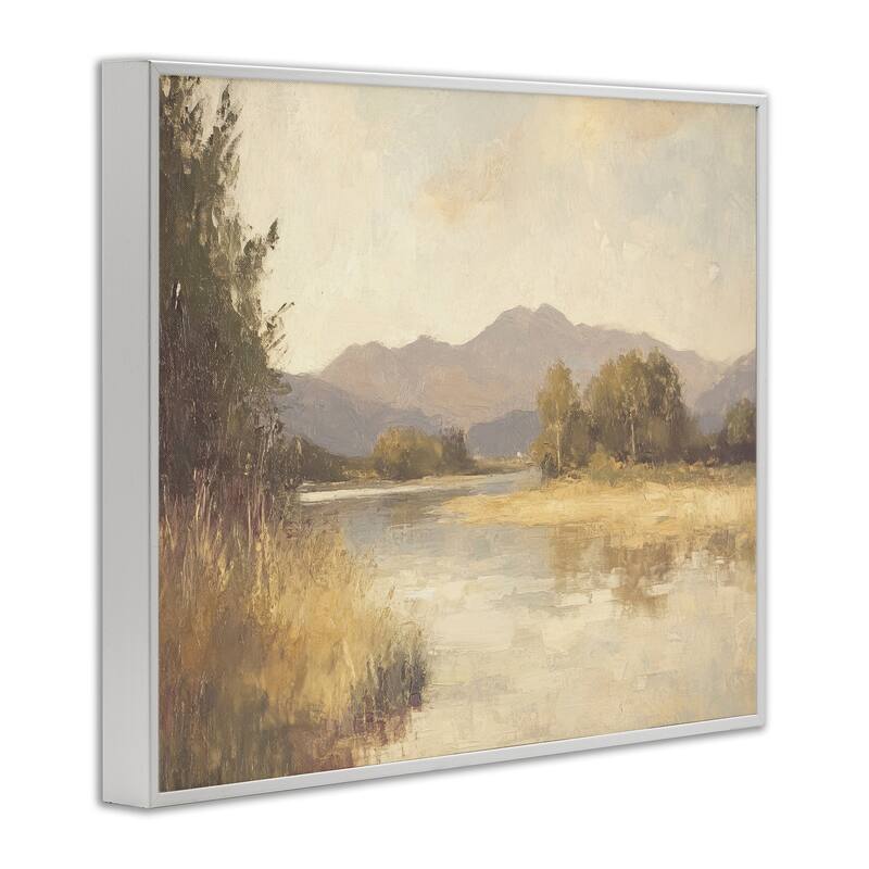Stupell Wild River Mountain View Framed Giclee Art Design By Petal Prints Design