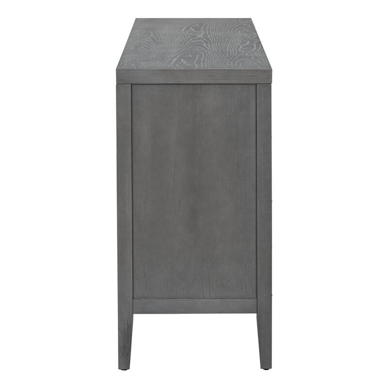 Retro Sideboard with Circular Groove Design Metal Handle