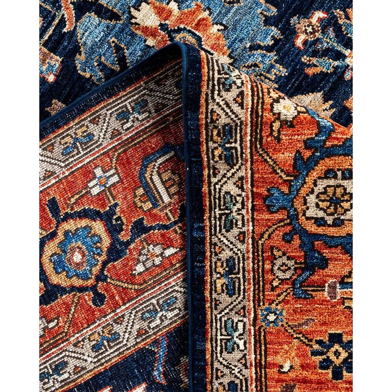 Serapi One-of-a-Kind Hand-Knotted Area Rug - Blue, 6' 5" x 9' 1" - 6' 5" x 9' 1"