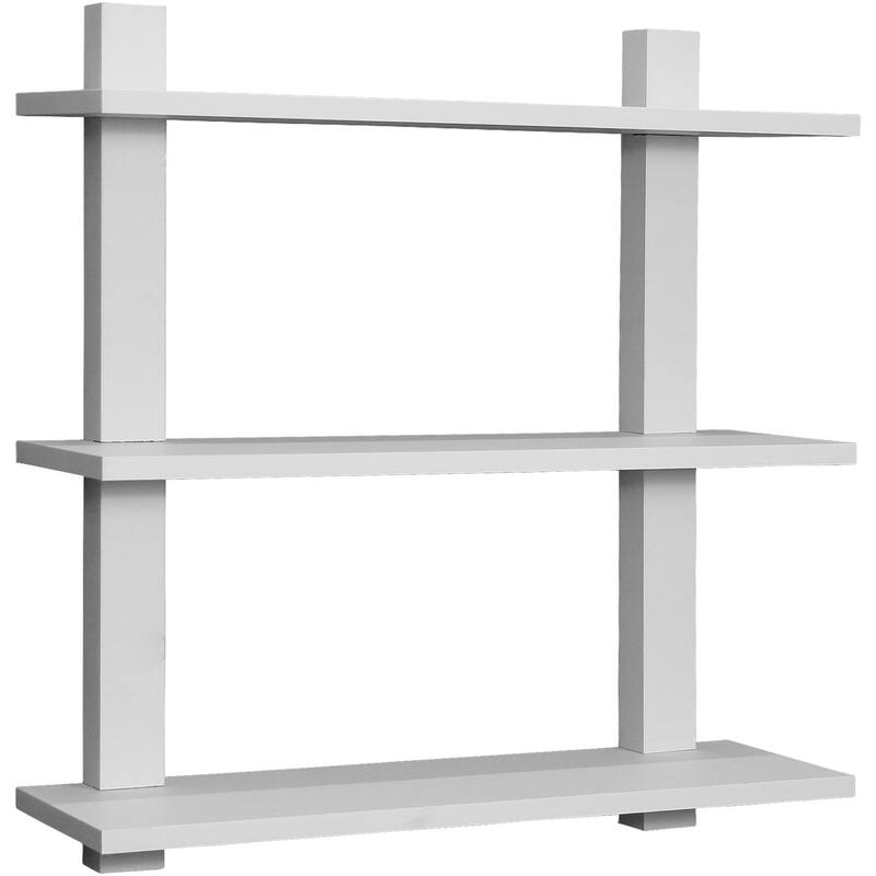 Sorbus Floating Shelf Asymmetric Wood Floating Shelf (3 Tier) - 23.62" L x 6" W x 23.62" H