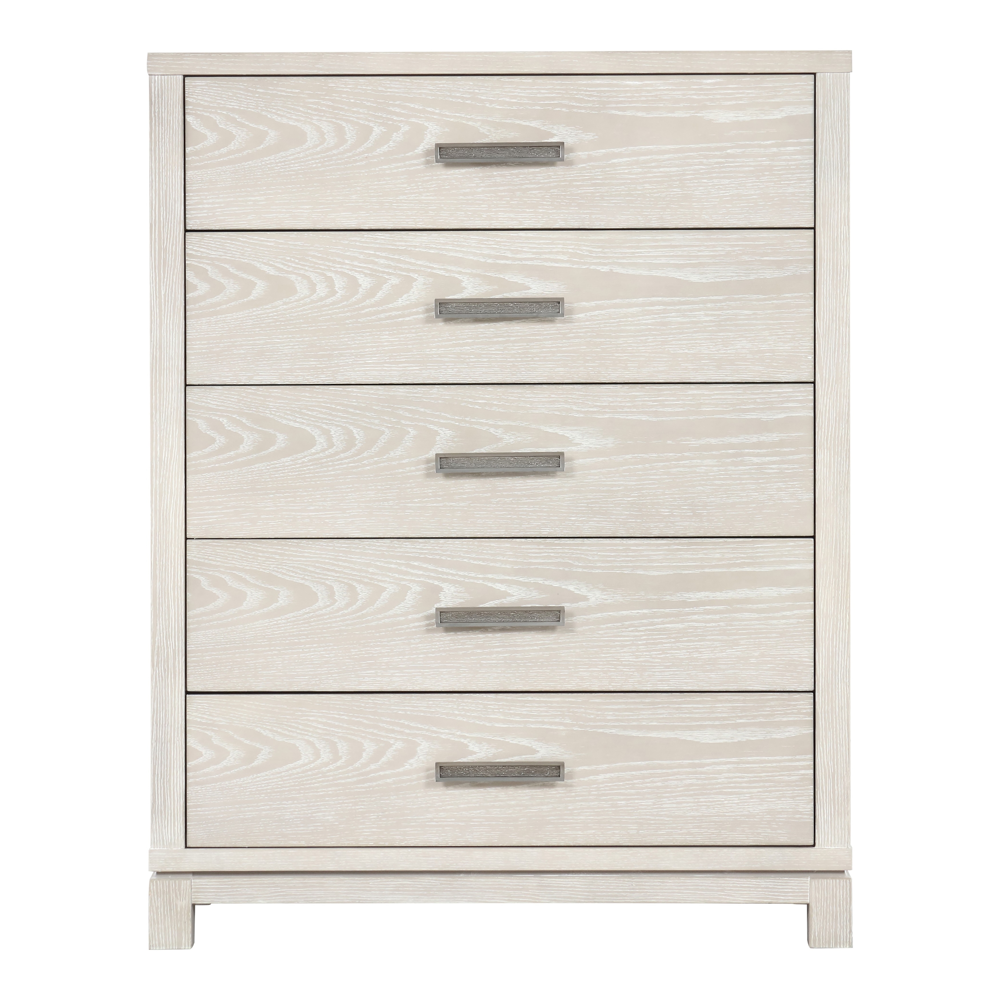 Furniture of America Nansice Modern Weathered Grey 5-Drawer Solid Wood Chest