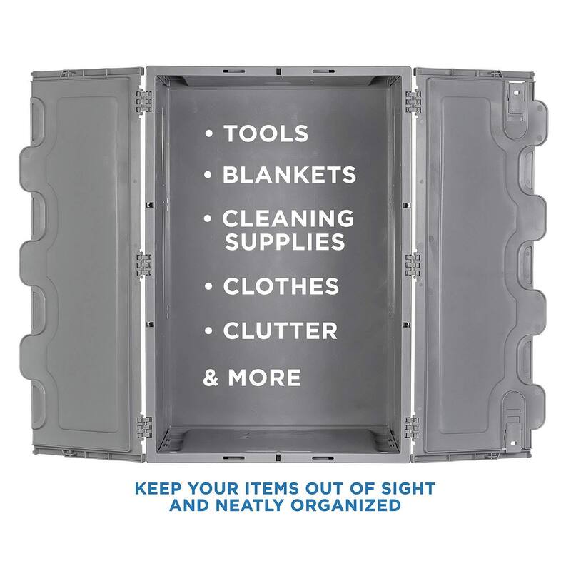 Mount-It! Collapsible Plastic Storage Crate Collapsible Utility Distribution Container with Attached Lid - MI-908