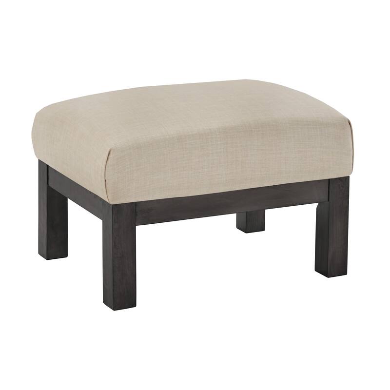 Hills Mission-style Oak Ottoman by iNSPIRE Q Classic - Beige Linen