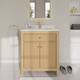Option Tanned Oak / Giotto Quartz Top / Brushed Gold