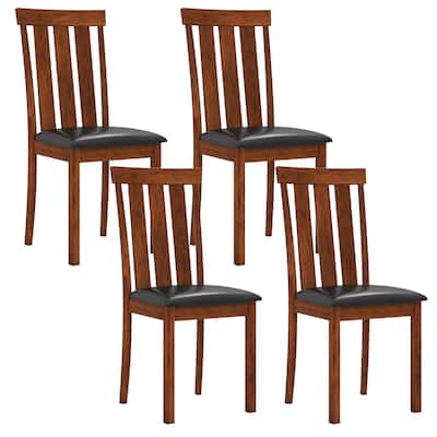 Gymax Dining Chairs Set of 4 Dining Room Chairs w/ PU Leather