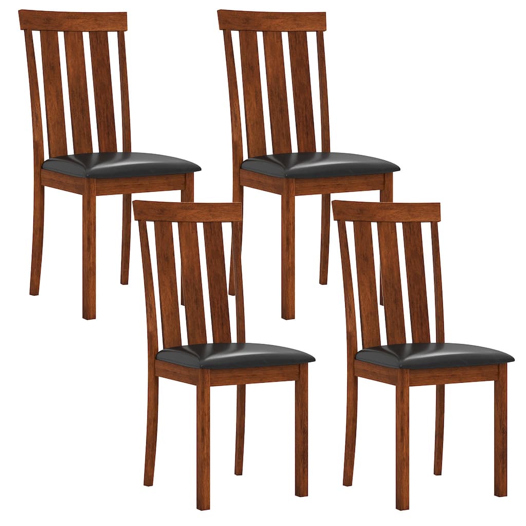 Gymax Dining Chairs Set of 4 Dining Room Chairs w/ PU Leather