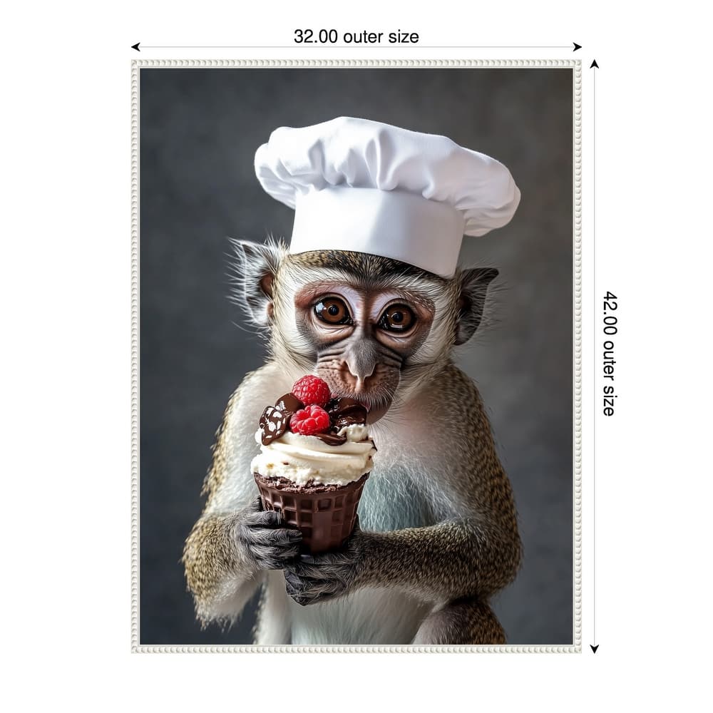 The Vervet Pastry Chef by Mowzu Framed Canvas Wall Art