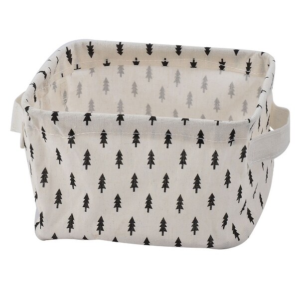 Household Desktop Fabric Tree Pattern Makeup Sundries Storage Box Basket Closet