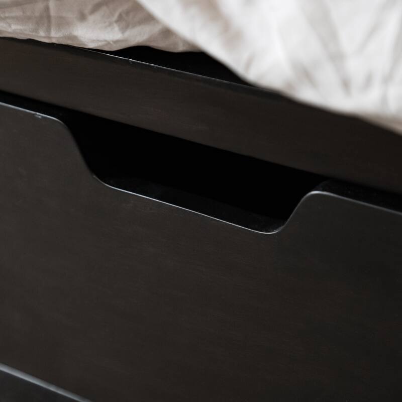Furniture of America Forma Mid-Century Modern 2-Piece Black Solid Wood Storage Platform Bedroom Set