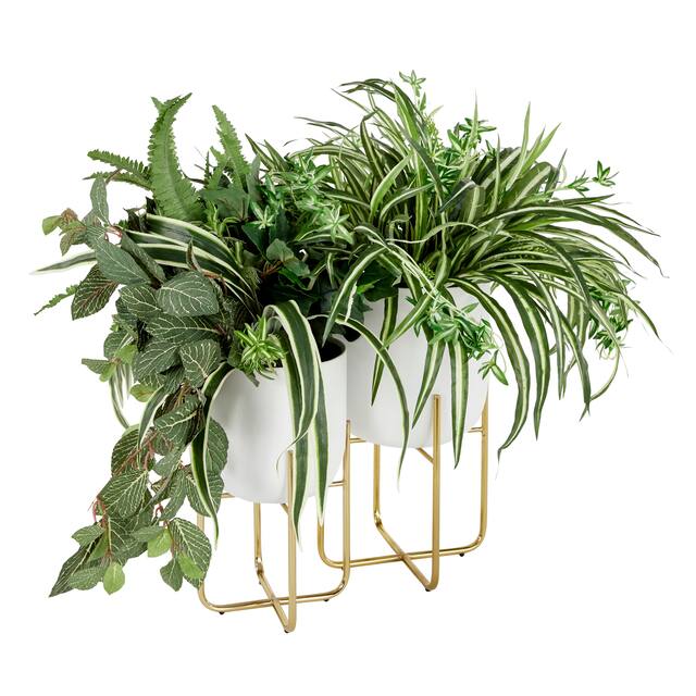 Iron Glam Contemporary Planter (Set of 2) - S/2 16", 13"H