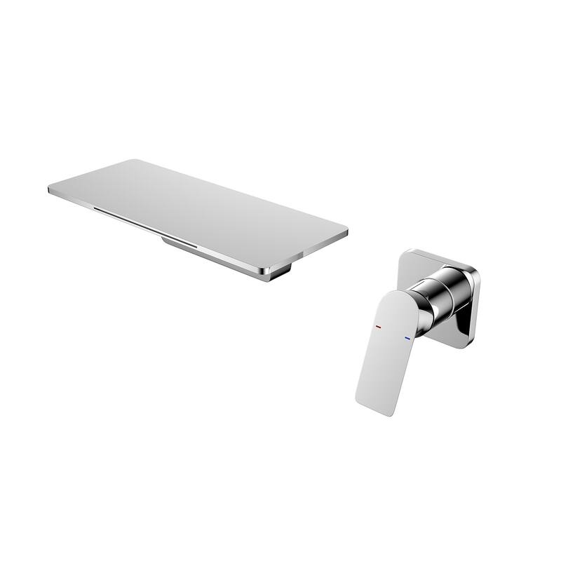 Modern Single Handle Bathroom Sink Faucet with Waterfall Spout Design and Adjustable Water Temperature and Flow