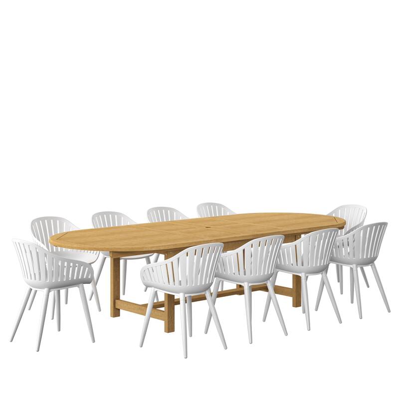 Amazonia Torrington 11pc Certified Teak Outdoor Patio Dining set