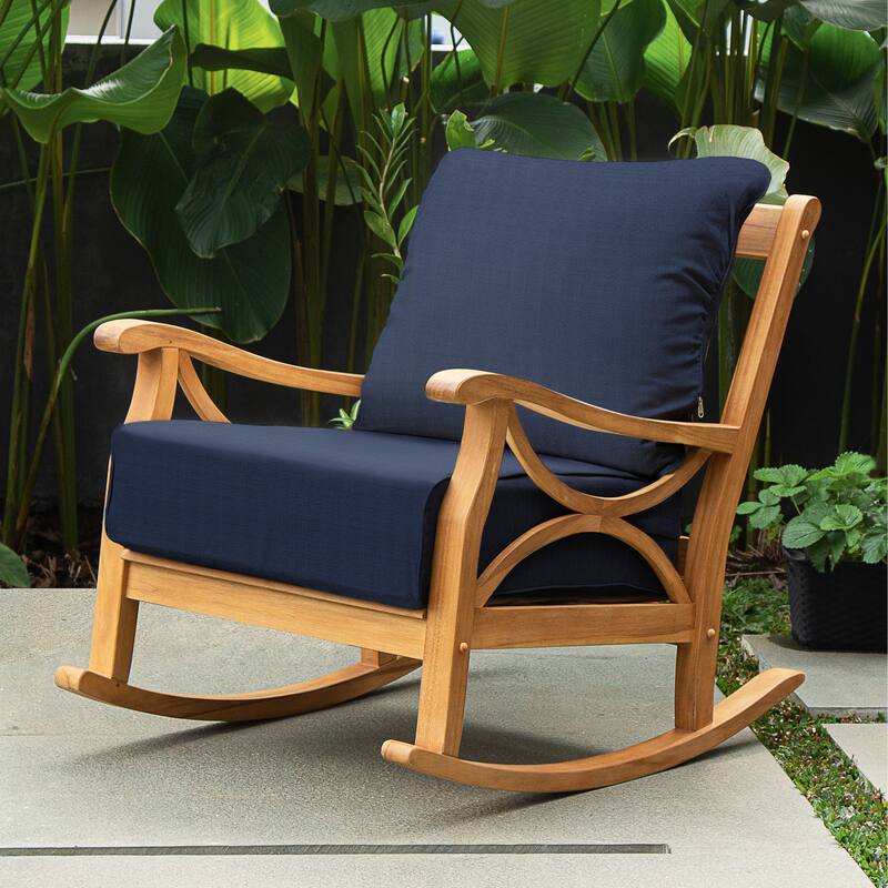 Cambridge Casual Luma 3-piece Teak Rocking Chair Outdoor Set with Cushion