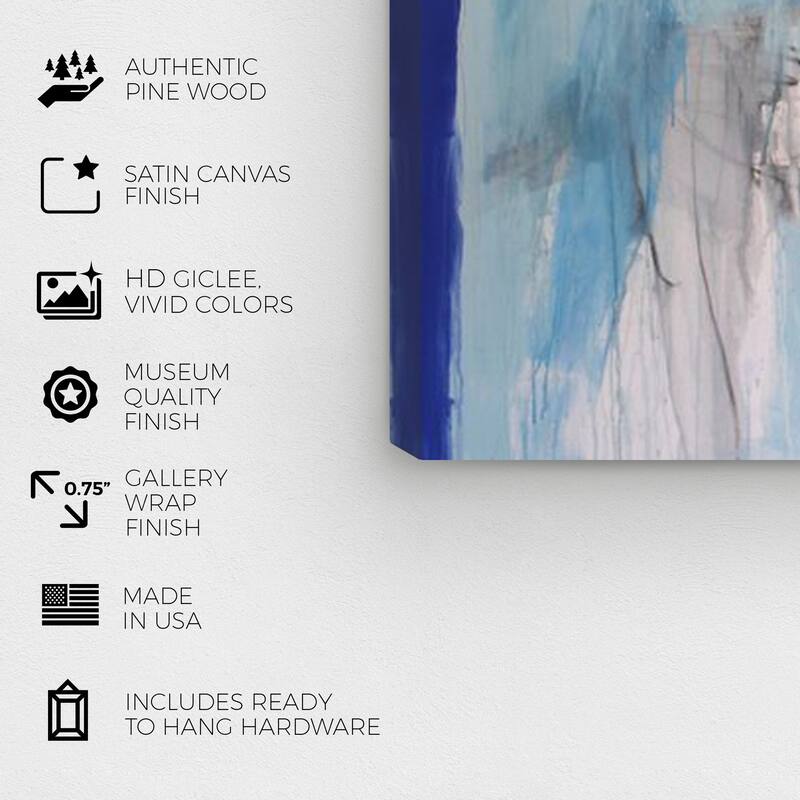 Wynwood Studio Canvas Abstract Buffy Walters - Blues on my Wall Blue and Light Blue Modern & Contemporary Wall Art Canvas Print