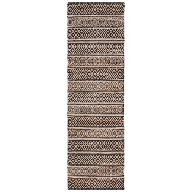 SAFAVIEH Flatweave Natural Fiber Valeryia Jute Rug - 2'3" x 8' Runner - Black/Natural