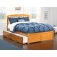 preview thumbnail 3 of 6, AFI Richmond Full Size Platform Bed with Footboard & Twin Trundle in Caramel Latte