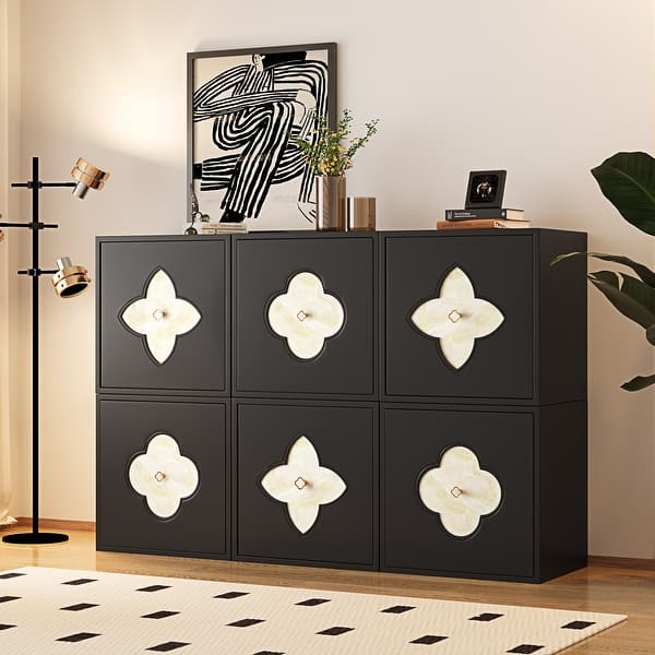 Modular MDF Sideboard, 6-Door, Four-leaf Clover/Stars Shell-Inlaid - Bed Bath & Beyond