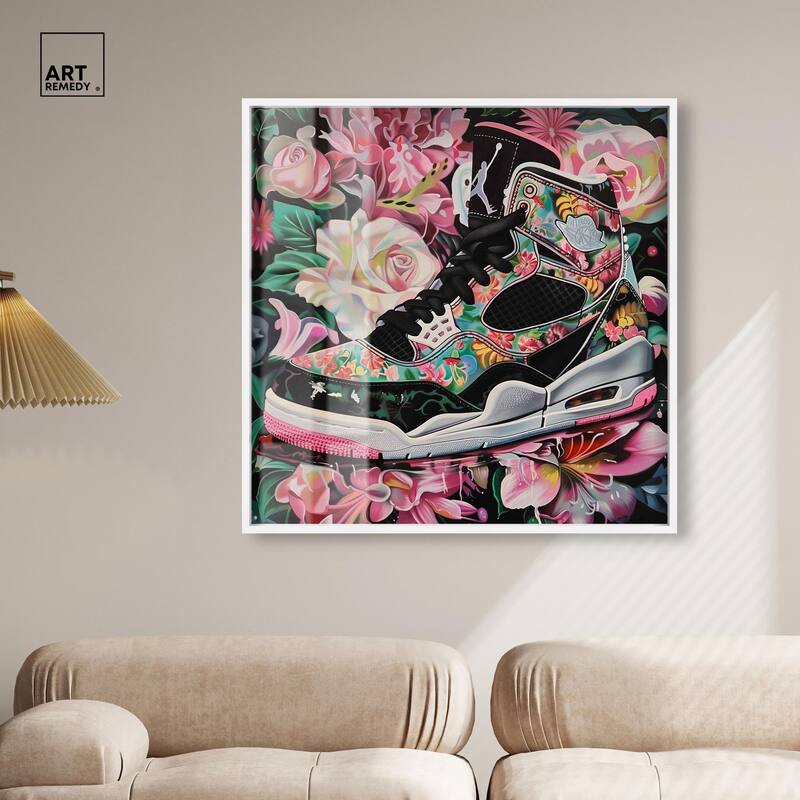 Hidden in Floral Bloom Sneaker Shadowbox by Art Remedy
