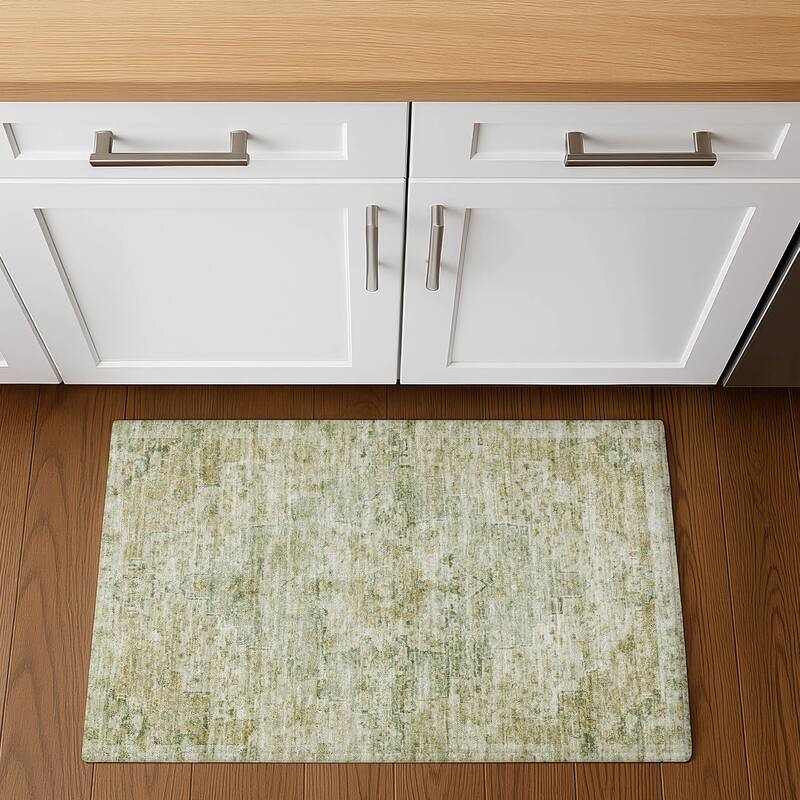 Premium Washable Super Soft Vintage Traditional Mayfield Rug - 1'8" x 2'6" - Sage