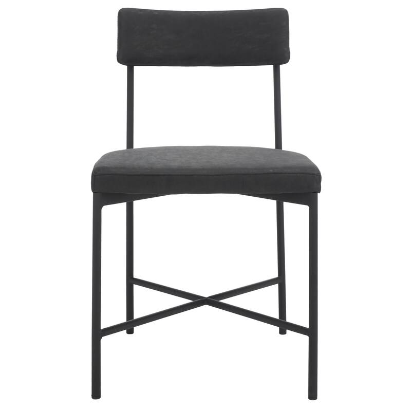 SAFAVIEH Lulah Modern Faux Leather Dining Chair (Set of 2) - 19.3" W x 22.5" L x 35" H - 19Wx23Dx35H