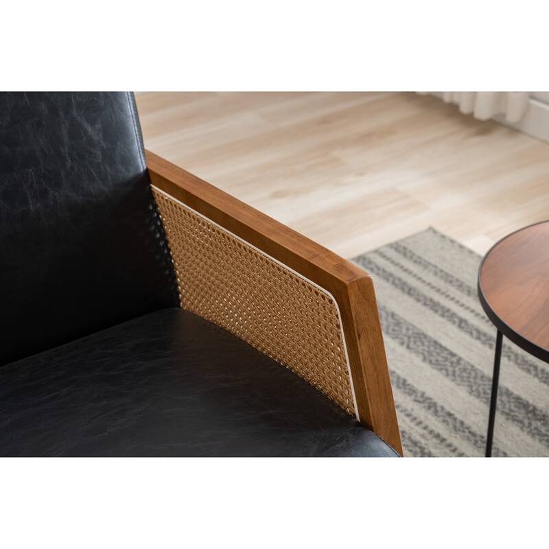 Living Room Comfortable Rocking Chair Lounge Chairs with Solid Rubber Wood Leg Arm Chairs