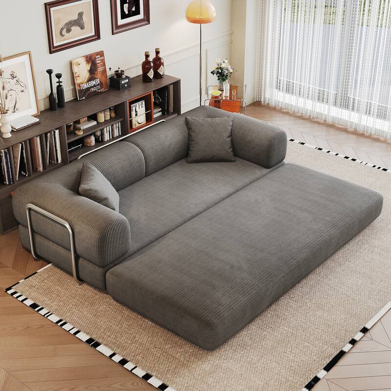 Compression Sofa,Convertible Floor Sofa Bed-with Pillow Back Support Armrest,Comfy Futon Couch Sleeper Bed