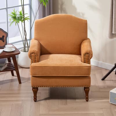 Chenille Accent Chair with Nailhead Trim