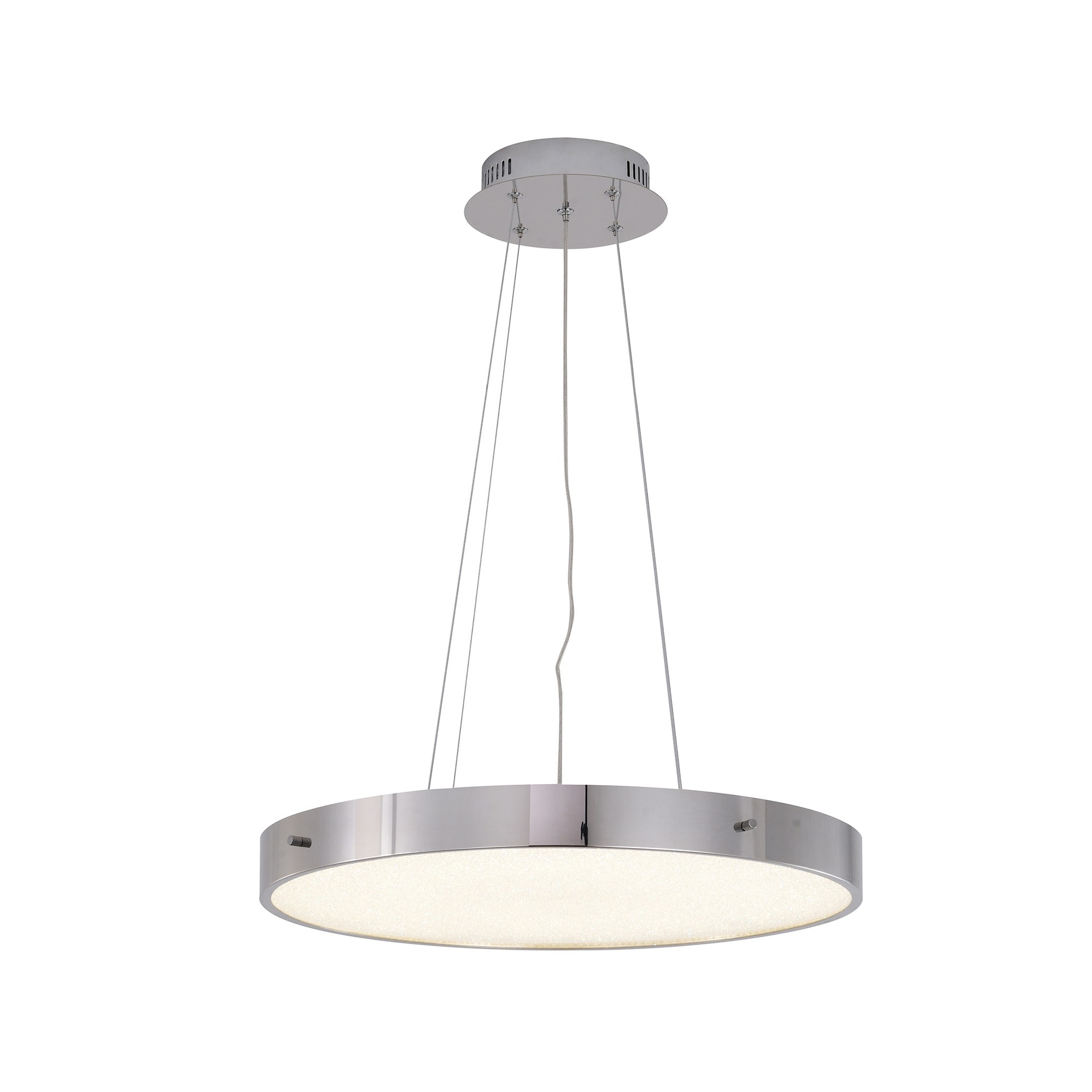 Transitional 1-Light Chrome LED Round Chandelier