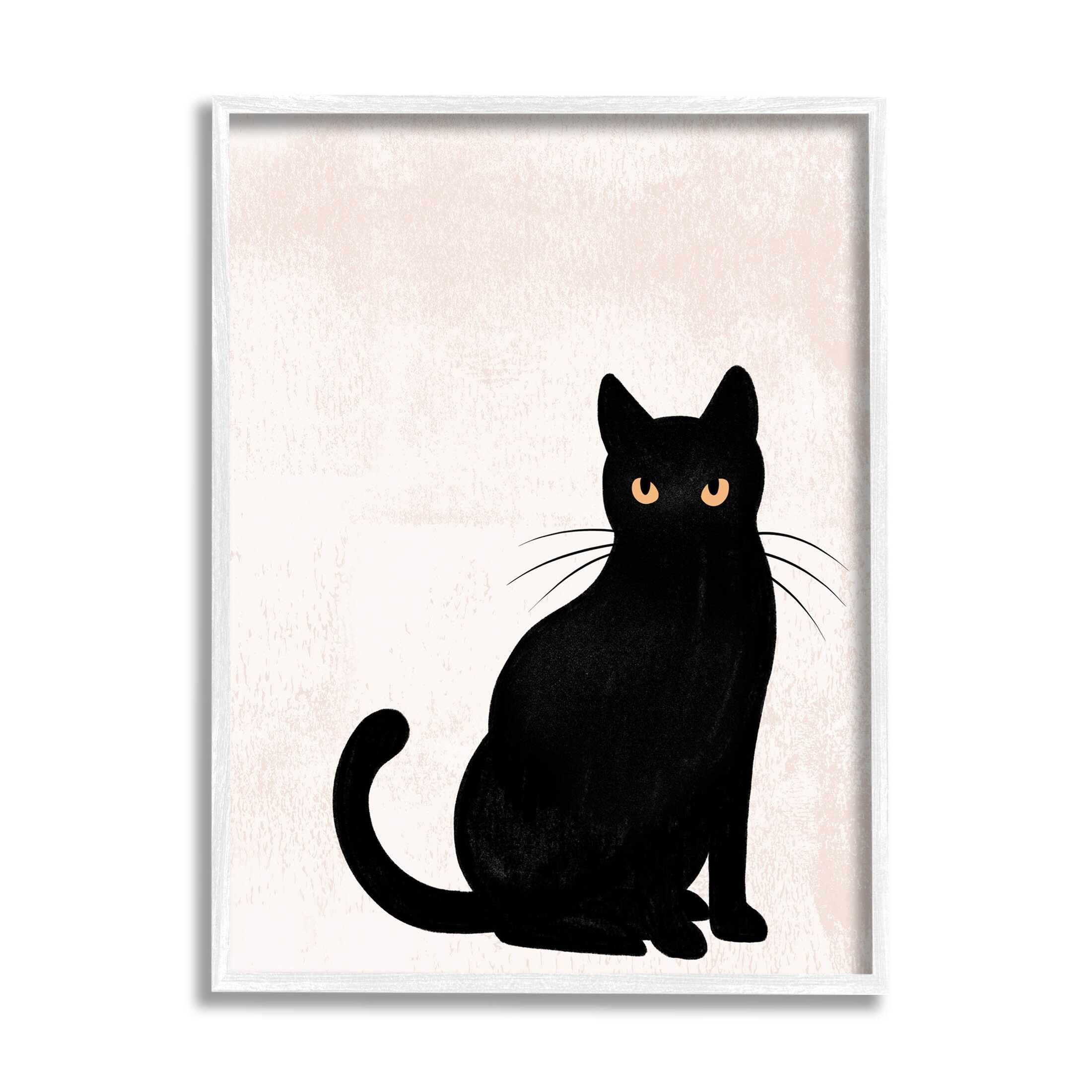 Stupell Halloween Black Cat Silhouette Framed Giclee Art, Design by Jo Taylor