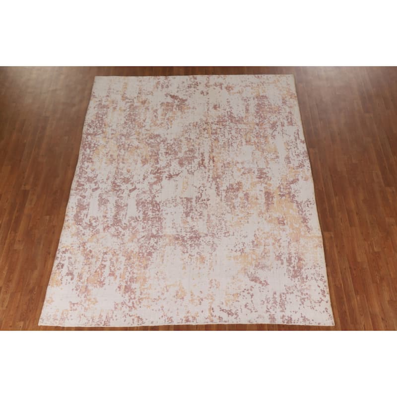 All-Over Abstract Rug Handmade Wool Carpet - 7'9"x 9'10"