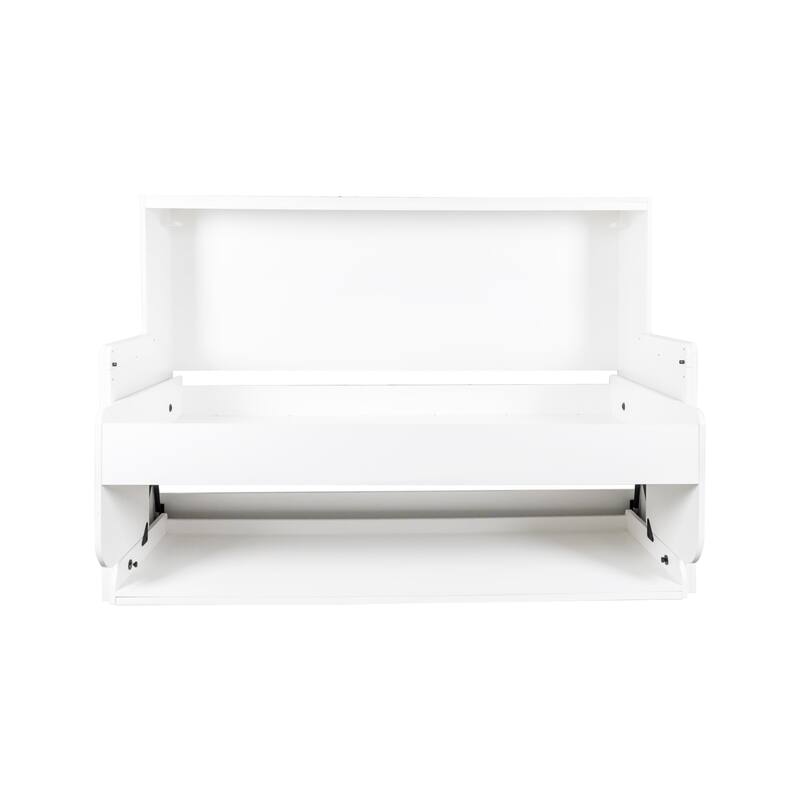 GDF Studio - Zigg Modern Murphy Bed with Built-In Desk, Space-Saving Foldable Wall Bed for Small Rooms