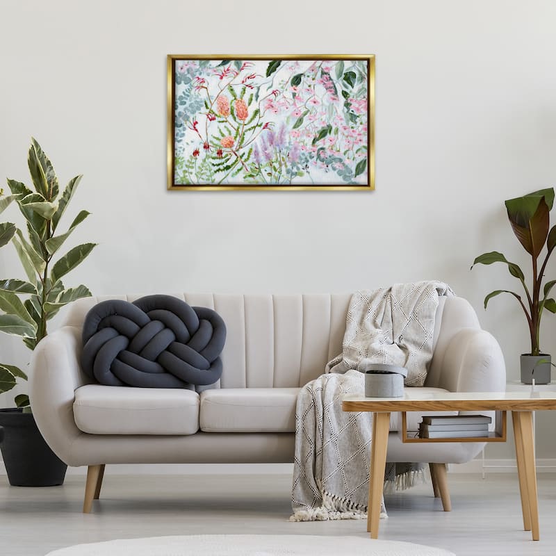 Stupell Elegant Garden Flowers Framed Floater Canvas Wall Art Design By Meredith Howse