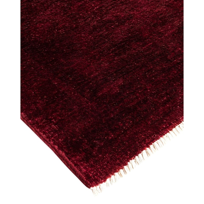Overton Hand Knotted Wool Vintage Inspired Modern Contemporary Overdyed Red Area Rug - 9' 9" x 13' 4"