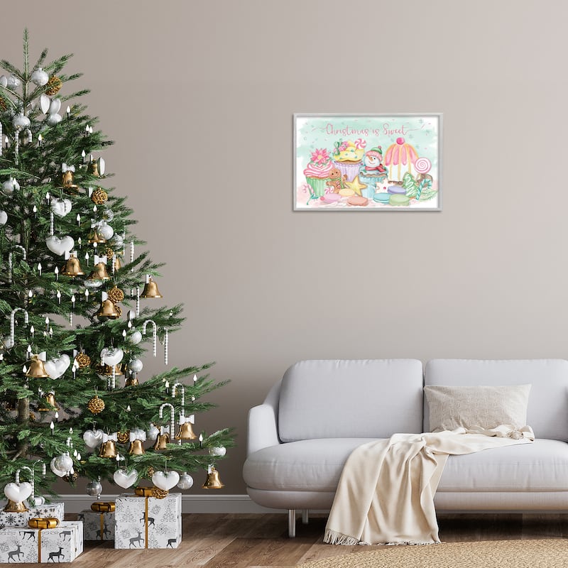 Stupell Christmas Is Sweet Festive Desserts Framed Giclee Art Design By Mollie B.