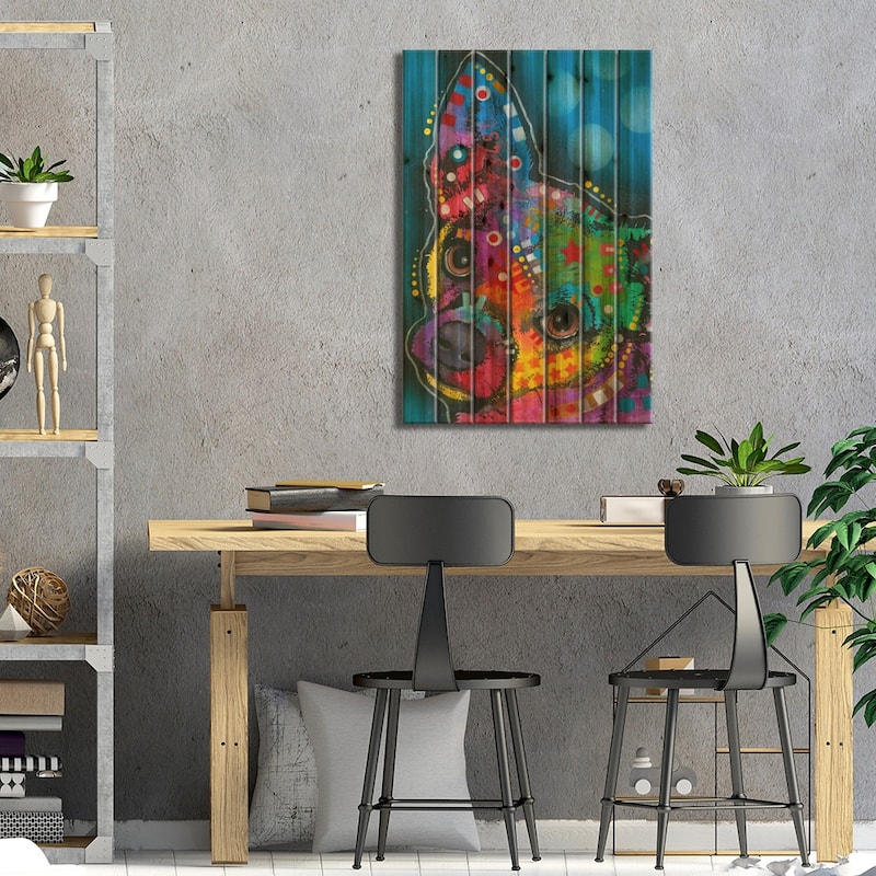 Pop Chihuahua Print On Wood by Dean Russo - Multi-Color