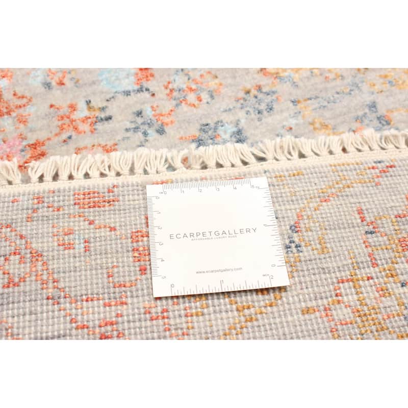 ECARPETGALLERY Hand-knotted Heritage Grey Silk, Wool Rug - 2' 8" x 11' 11"