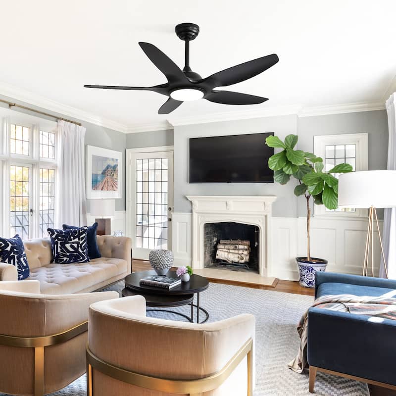 Sofucor 48 Inch Propeller Ceiling Fan with Light and Remote,Dimmable Memory LED - Quiet DC Motor,6 Speeds 5500CFM High Velocity