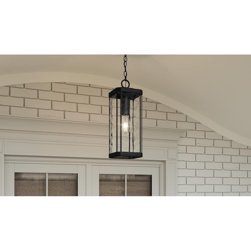Balchier 1-Light Outdoor Hanging Lantern in Matte Black