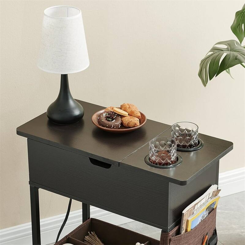 Small Side Table with USB Ports