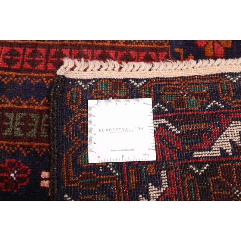 ECARPETGALLERY Hand-knotted Teimani Brown, Dark Navy Wool Rug - 3'9 x 7'0