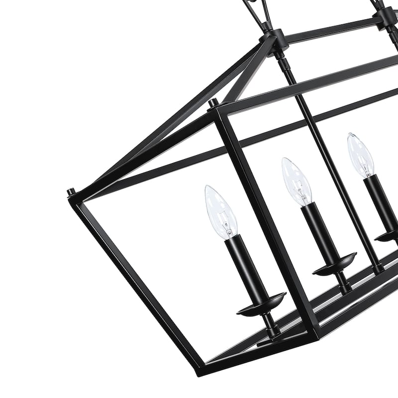Hukuro 6-Light Matte Black Finish Modern Pendant Chandelier