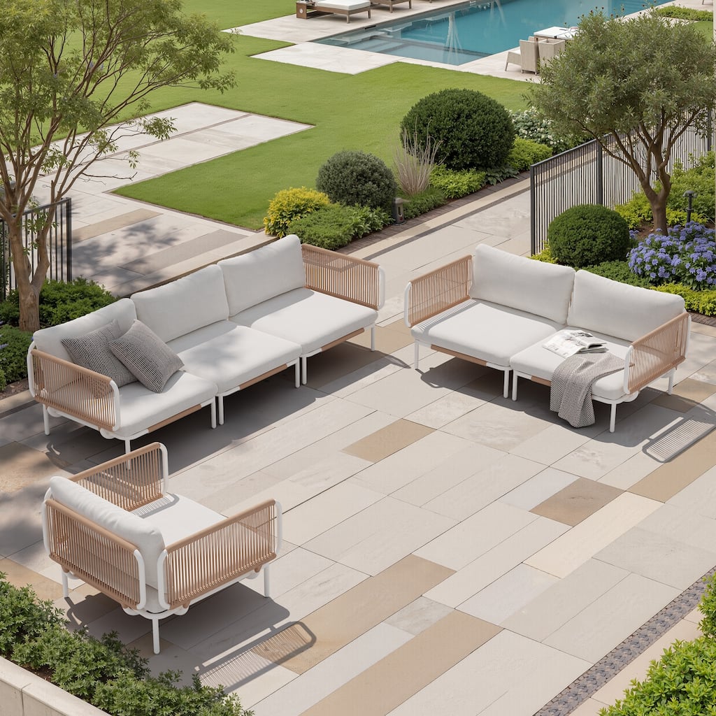 DIY Free Combination Outdoor Patio Furniture Cushion Sectional Sofa Set