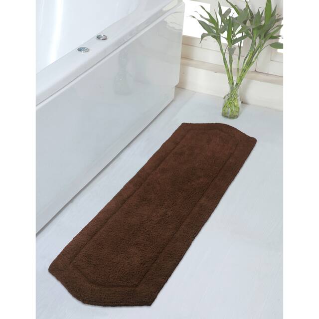 Home Weavers Waterford Collection Absorbent Cotton Machine Washable and Dry Runner Rug - Chocolate