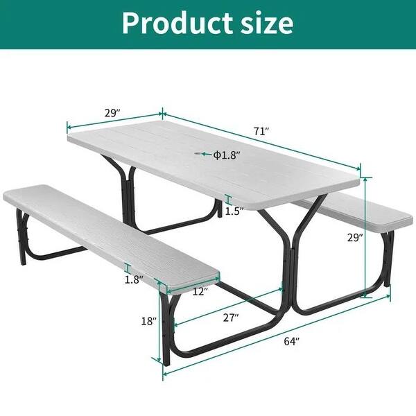 6 Person 72'' Long Picnic Table N/A On Sale Bed Bath & Beyond