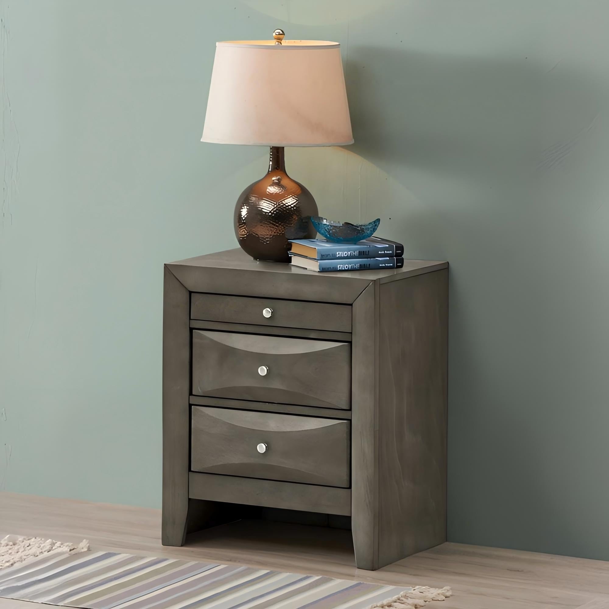 Glory Furniture Briar 3-drawer and Wood Nightstand